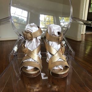 Michael Kors Gold Ankle Buckle Heels